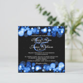 Elegant Winter Wedding Blue Lights Kaart (Staand voorkant)