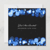 Elegant Winter Wedding Blue Lights Kaart (Achterkant)