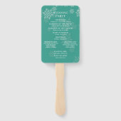 Elegant Winter Wedding Ceremony Programme Handwaaier (Achterkant)