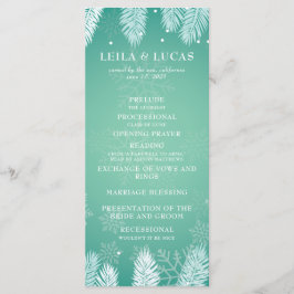 Elegant Winter Wedding Ceremony Programme Programmakaart