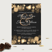 Elegant Winter Wedding Gold Lights Kaart