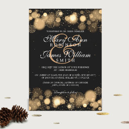 Elegant Winter Wedding Gold Lights Kaart