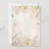 Elegant Winter Wedding Invitation | Ivory & Gold Kaart (Achterkant)