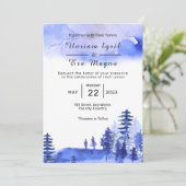 Elegant Winter Wedding Invitation Kaart Vector tem (Staand voorkant)
