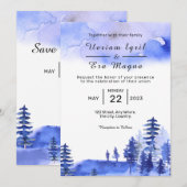 Elegant Winter Wedding Invitation Kaart Vector tem (Voorkant / Achterkant)