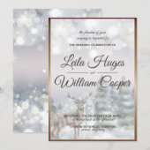 Elegant Winter Wedding Kaart (Voorkant / Achterkant)