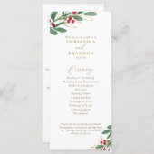 Elegant Winter Wedding Programme Menu (Voorkant / Achterkant)