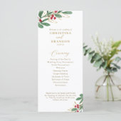 Elegant Winter Wedding Programme Menu (Staand voorkant)