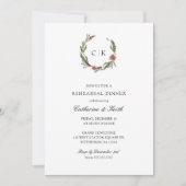 Elegant Winter Wedding Rehearsal Dinner Kaart (Voorkant)