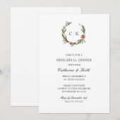 Elegant Winter Wedding Rehearsal Dinner Kaart (Voorkant / Achterkant)