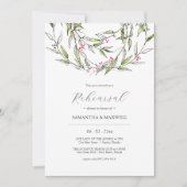 Elegant Winter Wedding Rehearsal Dinner Kaart (Voorkant)