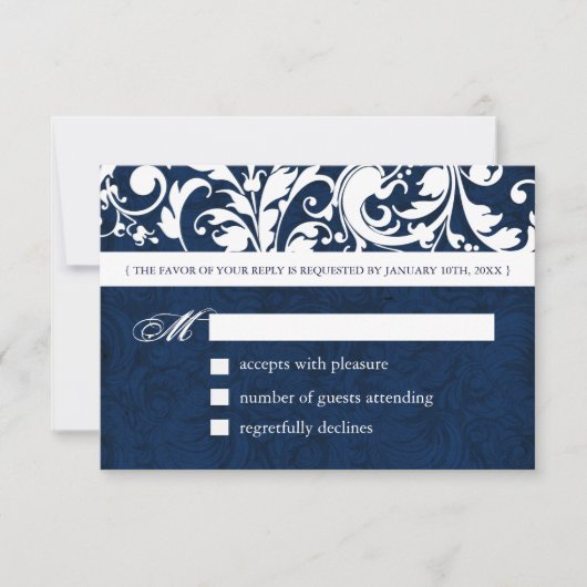 Elegant Winter Wedding Reply Cards - RSVP Kaartje (Voorkant)