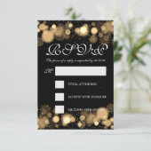 Elegant Winter Wedding RSVP Gold Lights (Staand voorkant)