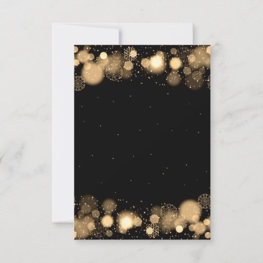 Elegant Winter Wedding RSVP Gold Lights (Achterkant)