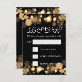 Elegant Winter Wedding RSVP Gold Lights (Voorkant / Achterkant)