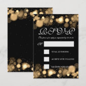 Elegant Winter Wedding RSVP Gold Lights Kaartje (Voorkant / Achterkant)