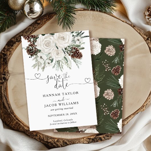 Elegant Winter Wedding Save The Date