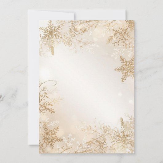 Elegant Winter Wedding Save the Date | Ivory Gold Kaart (Achterkant)