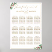 Elegant Winter Wedding Seating Chart Poster (Voorkant)