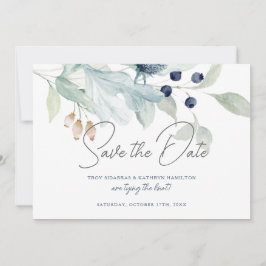 Elegant Winter Wedding Theme Save the Date Kaart