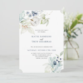 Elegant Winter Wedding Theme Uitnodigingen