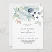 Elegant Winter Wedding Theme Uitnodigingen (Voorkant)