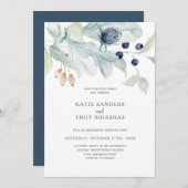 Elegant Winter Wedding Theme Uitnodigingen (Voorkant / Achterkant)