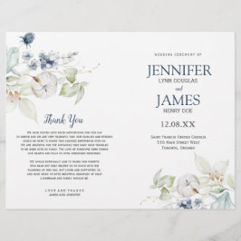 Elegant Winter Wedding Themem Wedding Programs
