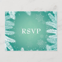 Elegant Winter Wedding with Meal Choice RSVP Uitnodiging Briefkaart