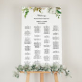Elegant Winter White Alfabetical Seat Chart Poster