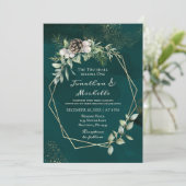 Elegant Winter White over groen Christelijk huweli Kaart (Staand voorkant)