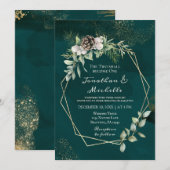 Elegant Winter White over groen Christelijk huweli Kaart (Voorkant / Achterkant)
