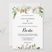 Elegant Winter White Peony Wedding Kaart (Voorkant)