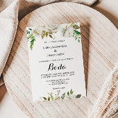 Elegant Winter White Peony Wedding Kaart