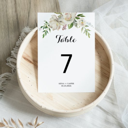 Elegant Winter White Peony Wedding Kaart