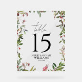 Elegant Winter Wildflower Berry Reception Acryl Bord (Voorkant)