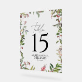 Elegant Winter Wildflower Berry Reception Acryl Bord (Hoek)