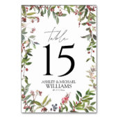 Elegant Winter Wildflower Berry Reception Kaart (Voorkant)