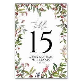 Elegant Winter Wildflower Berry Reception Kaart