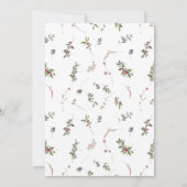 Elegant Winter Wildflower Berry Wedding Invitation Kaart (Achterkant)