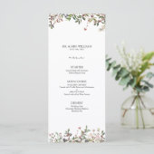 Elegant Winter Wildflower Berry Wedding Menu (Staand voorkant)