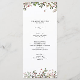 Elegant Winter Wildflower Berry Wedding Menu