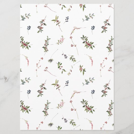 Elegant Winter Wildflower Berry Wedding Menu (Achterkant)