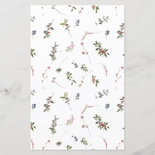 Elegant Winter Wildflower Berry Wedding Menu (Achterkant)