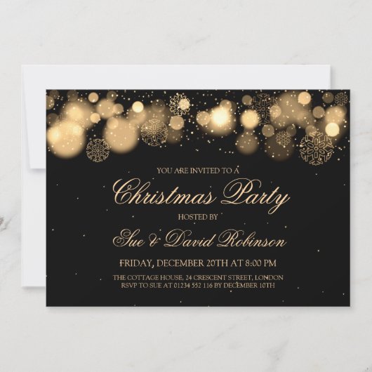 Elegant Winter Wonder Gold Kerstfeest Kaart (Voorkant)