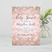 Elegant Winter Wonderland Baby shower Copper Kaart (Staand voorkant)