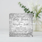 Elegant Winter Wonderland Baby shower Silver Kaart (Staand voorkant)