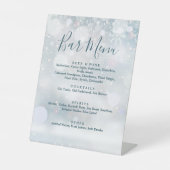 Elegant Winter Wonderland Bar Menu Reclamebord Met Voetstuk (Voorkant)