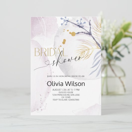 Elegant Winter Wonderland Bridal Shower Party Kaart (Staand voorkant)