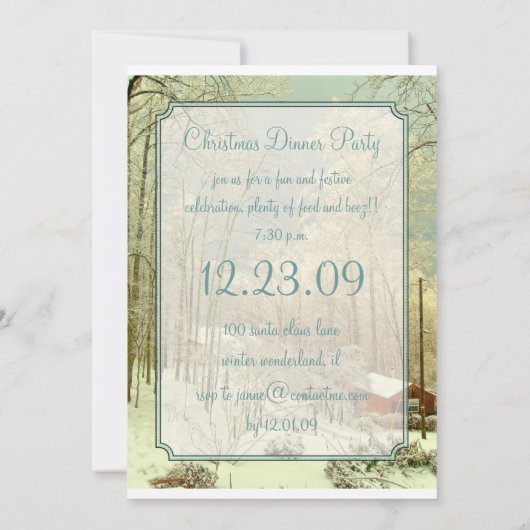 Elegant Winter Wonderland, kerstuitnodigingen Kaart (Achterkant)